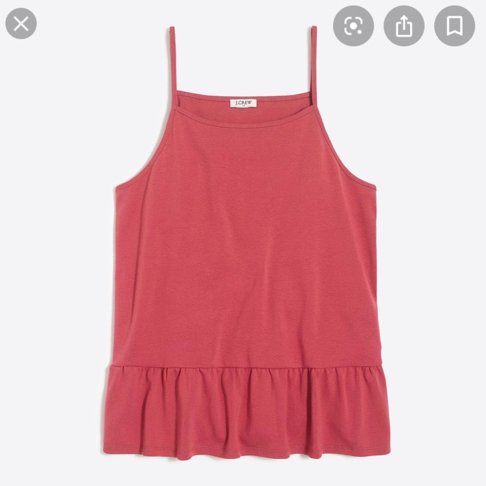 J. Crew Ruffle Peplum Cami in Burnished Rouge